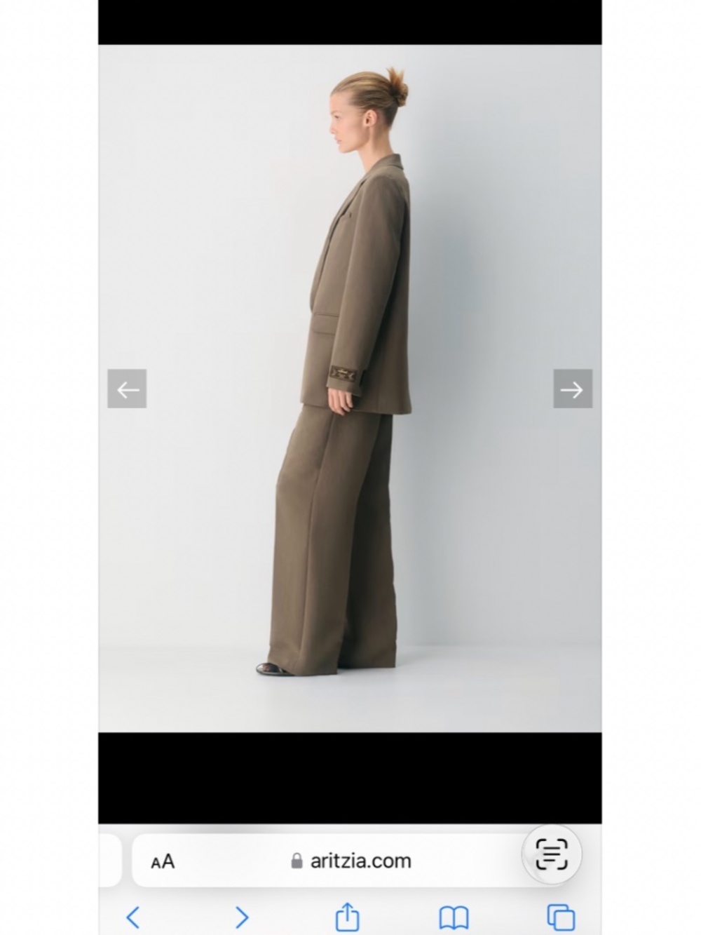 Aritzia Effortless Pleated Baggy Wide Leg Trouser Pant - Picture 3 of 16